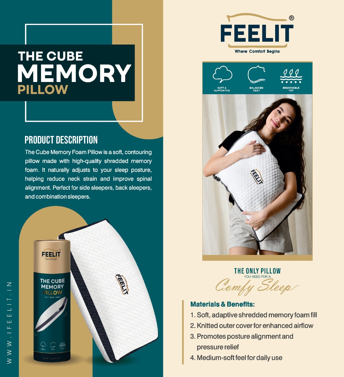 The Cube Memory Pillow - Mobile Image